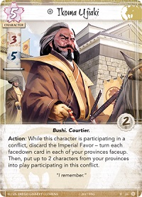 Closeup of a character's card from the game