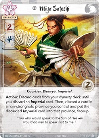 Closeup of a character card from the game