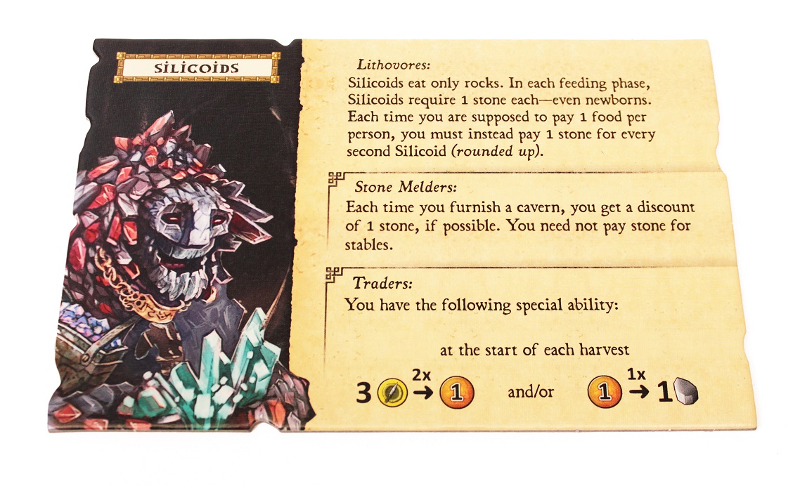 closeup of Silicoids game card
