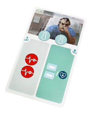 closeup of a game card depicting Billy Kerr and several game symbols