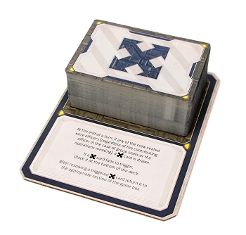 a stack of game cards with a stylized 'X' symbol on the back