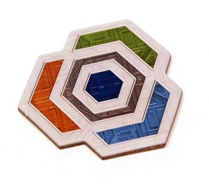 a multicolored token