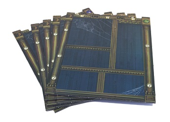A spread of the players boards used in the game