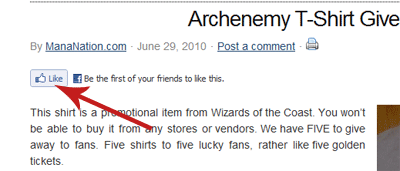 Archenemy Giveaway - Facebook Like