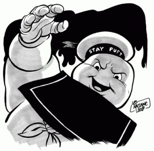 Marshmallow Man drawing by Les McClain