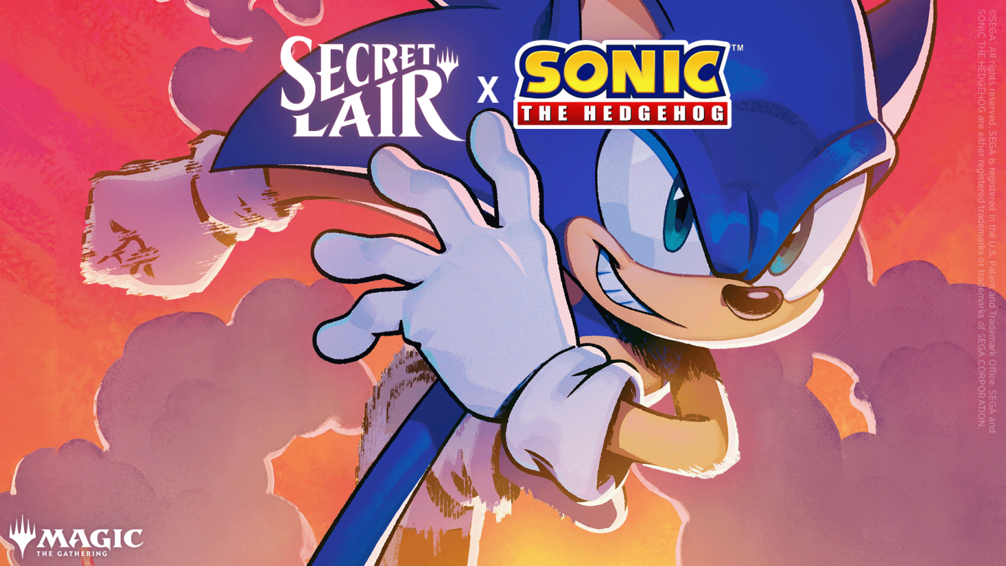 Key art for the Secret Lair: The Sonic Superdrop, featuring Sonic the Hedgehog