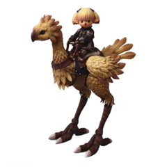Sprite image of a chocobo with a rider from Final Fantasy XI