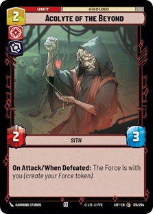 Image of the Star Wars Unlimited card Acolyte of the Beyond