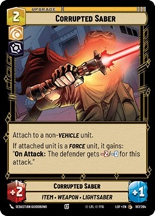Image of the Star Wars Unlimited card Corrupted Saber