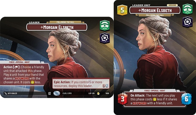 Image of the Star Wars Unlimited card Morgan Elsbeth - Following the Call