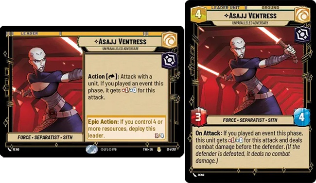 Image of the Star Wars Unlimited card Asajj Ventress - Unparalleled Adversary