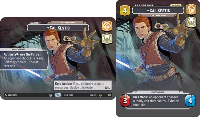 Image of the SWU card Cal Kestis - I Can't Keep Hiding