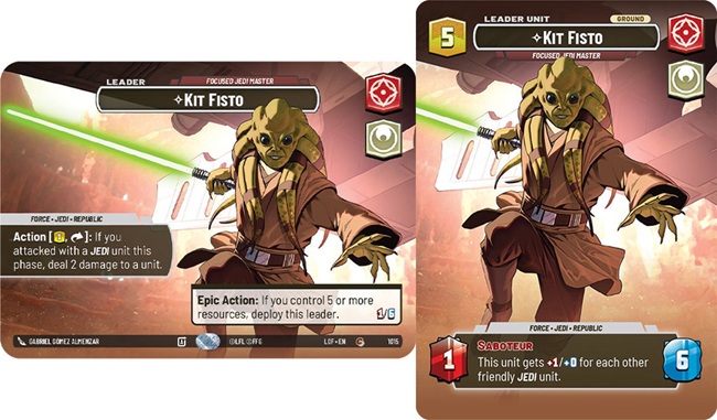 Image of the SWU card Kit Fisto - Focused Jedi Master