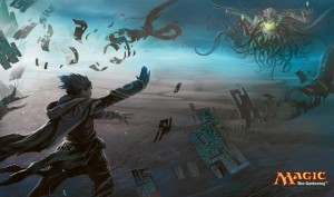 Jace fighting an Eldrazi