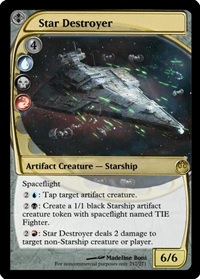Image of a fan-made Star Destroyer Magic card