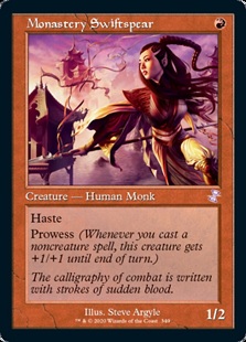 Image of the Magic card Monastery Swiftspear in the Timeshifted border