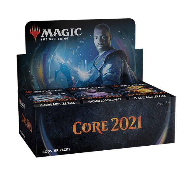 Image of a Booster Box display of Magic Core Set 2021