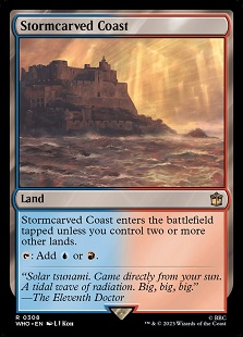 Image of the Magic: The Gathering card Stormcarved Coast as printed in the Doctor Who Universes Beyond Set
